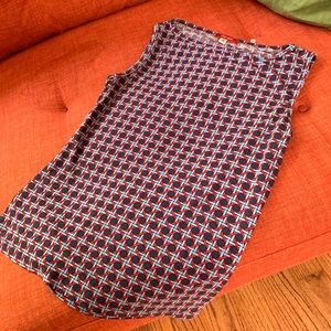 Basket weave print shell by Barney’s Co-Op